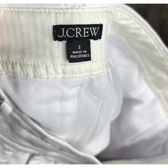 J Crew Shorts Size 2 Line Blend Cuffed White Color High Rise Lined Pockets - Picture 7 of 8